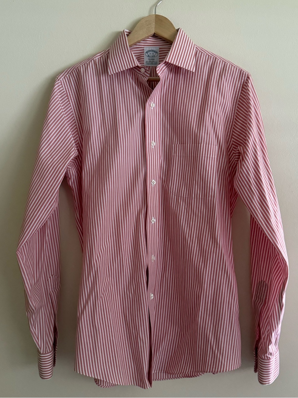 Brooks Brothers | Preppy Men's Striped Long Sleeve Dress Shirt | Neck 15